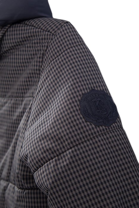 BOYS’ NAVY NYLON CHECK PADDED JACKET TRENCH COAT 4