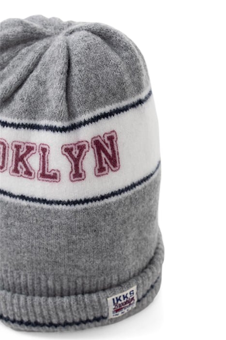 BOYS’ GREY SLOGAN JACQUARD KNIT BEANIE 3