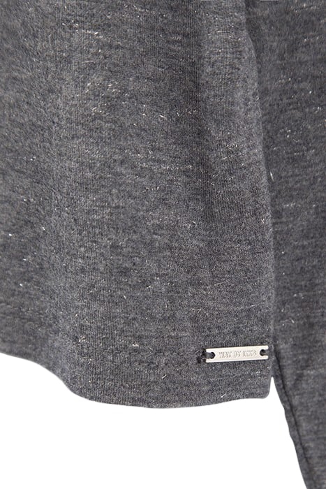 GIRLS’ GREY LUREX T-SHIRT WITH METAL DECOR ON SLEEVES 6