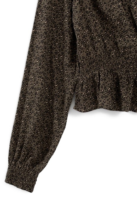 GIRLS’ KHAKI LEOPARD PRINT LENZING™ ECOVERO™ BLOUSE 3