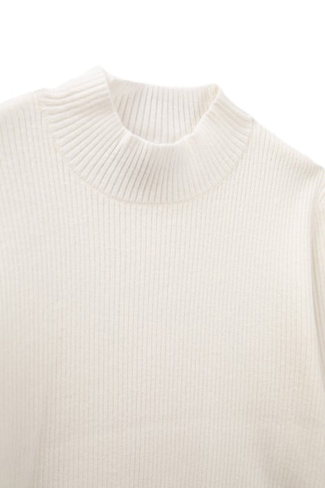 GIRLS’ WHITE KNIT SWEATER WITH BLUE STRIPES 3