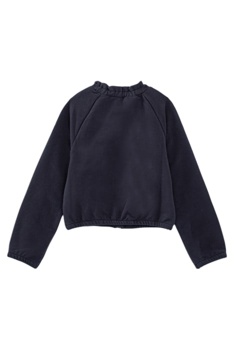 GIRLS’ NAVY CARDIGAN WITH ELASTICATED COLLAR 2