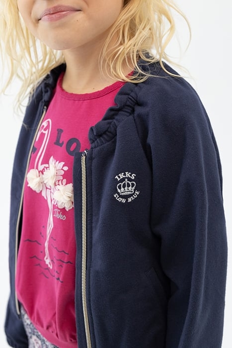 GIRLS’ NAVY CARDIGAN WITH ELASTICATED COLLAR 3