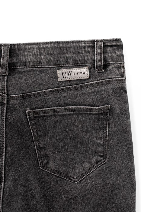 GIRLS’ GREY HIGH-WAIST SLIM JEANS WITH SIDE BANDS 5