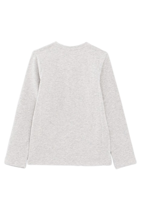 GIRLS’ GREY ROLLER SKATES IMAGE ORGANIC COTTON T-SHIRT 2