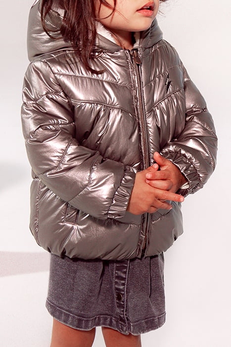 BABY GIRLS’ METALLIC VIOLET HOODED PADDED JACKET 1