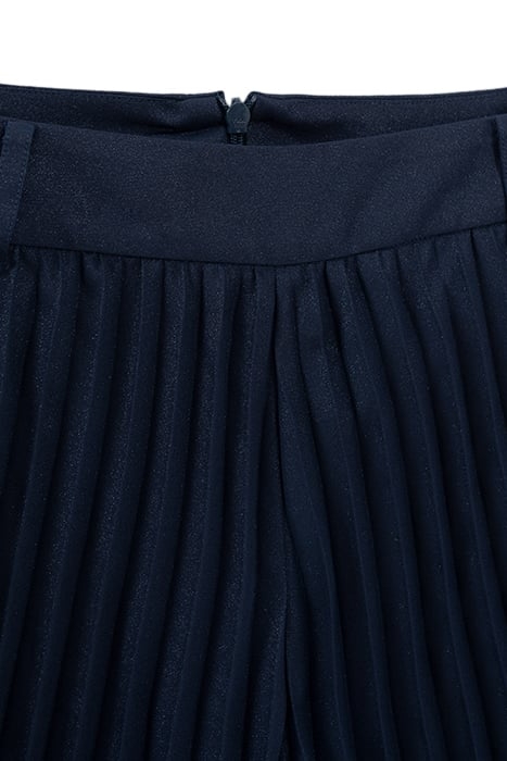 IRIDESCENT NAVY PLEATED SHORTS 6
