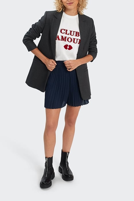 IRIDESCENT NAVY PLEATED SHORTS 4