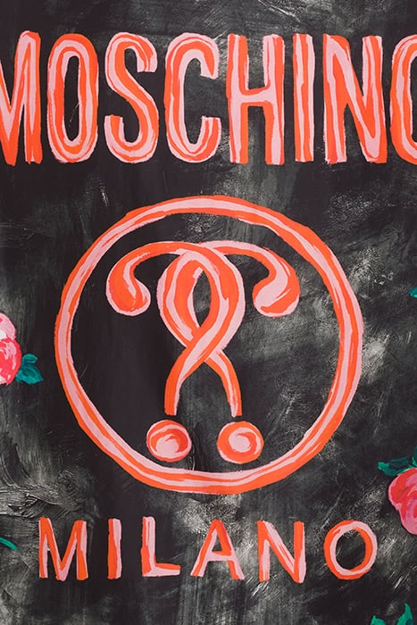 PAINTED FLOWERS NYLON BOMBER JACKET BLACK 4