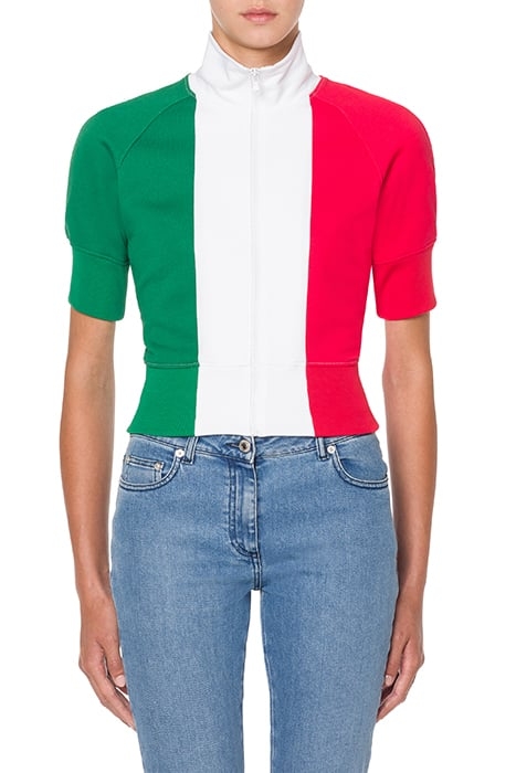 ITALIAN SLOGAN COTTON SWEATSHIRT MULTICOLOR 1
