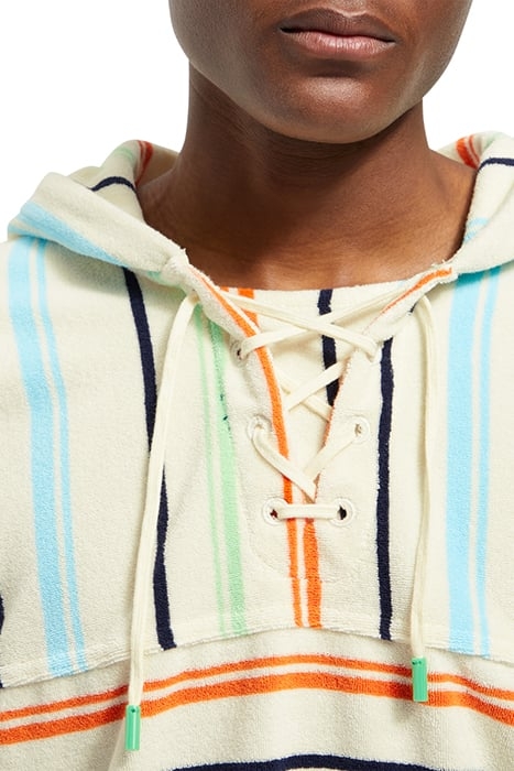 TOWELLING STRIPED HOODIE MULTICOLOUR STRIPE 6