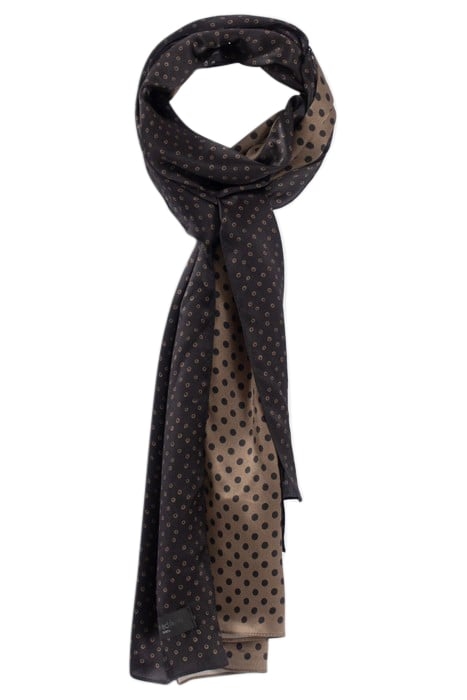 BLACK PURE EDITION DOUBLE POLKA DOT SILK SCARF BLACK 2