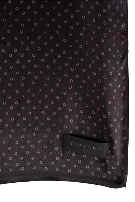 BLACK PURE EDITION DOUBLE POLKA DOT SILK SCARF BLACK 6