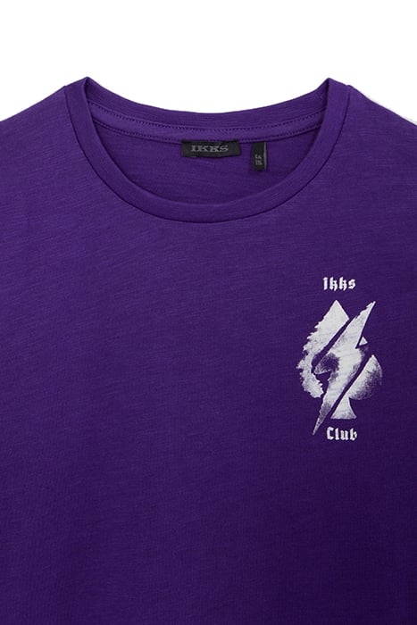 BOYS’ PURPLE T-SHIRT, ACE OF SPADES IMAGE FRONT AND BACK PUR 3