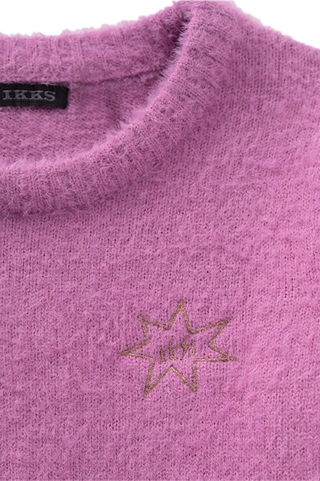 GIRLS’ DARK PINK KNIT SWEATER WITH EMBROIDERY PINK 6