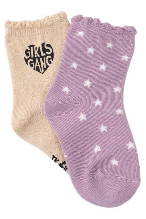BABY GIRLS’ GOLD/VIOLET SOCKS CHAMPAGNE 2