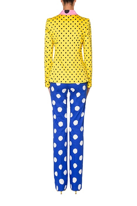 PATCHWORK POLKA DOT SATIN JACKET YELLOW 2