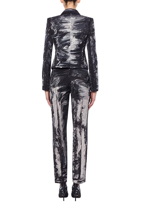 PAINTING WOOL SATIN JACKET BLACK 2