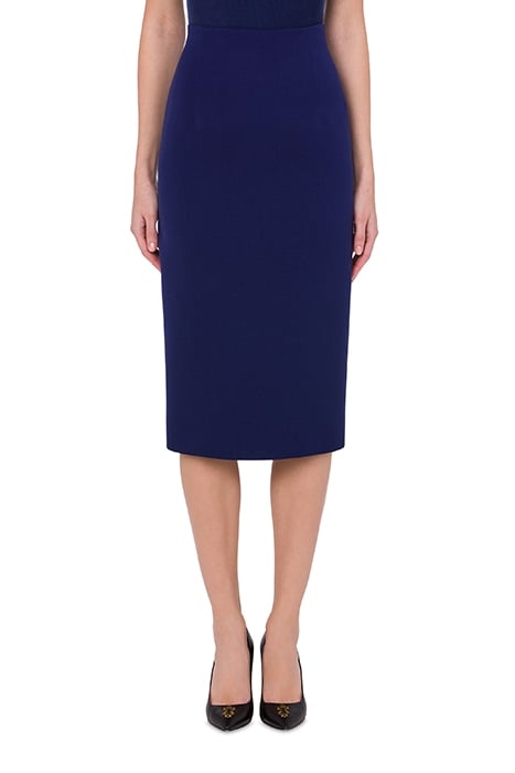 WOOL FAILLE SKIRT BLUE 1