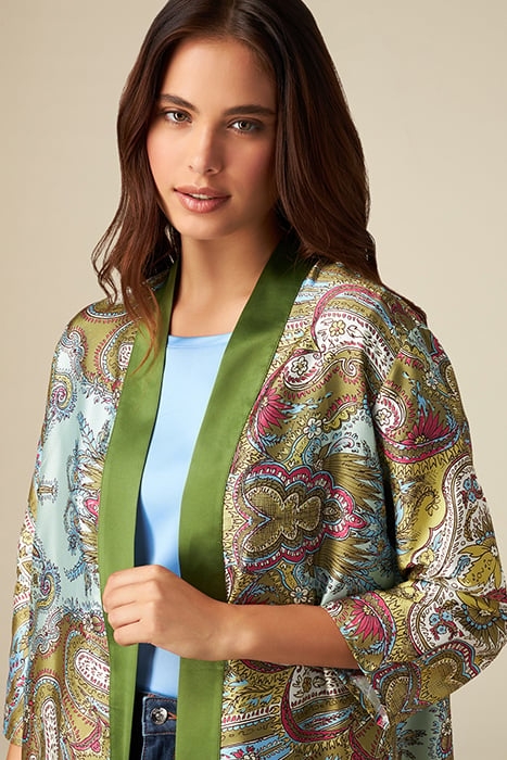 PATTERNED TWILL KIMONO GREEN 4