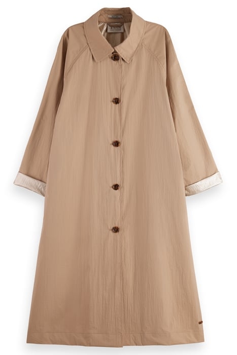 OVERSIZED TRENCHCOAT WITH GOLD LINING MOCCA 1