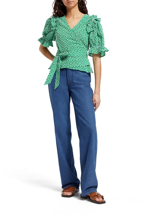 WRAP TOP WITH BRODERIE ANGLAISE GREEN BRODERIE ANGLAISE 3