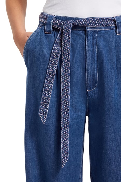 SUMMERY PANT WITH BELT — WASHED INDIGO WASHED INDIGO 6