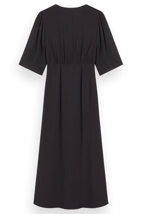 MIDI WRAP DRESS WITH KNOT DETAIL BLACK 2