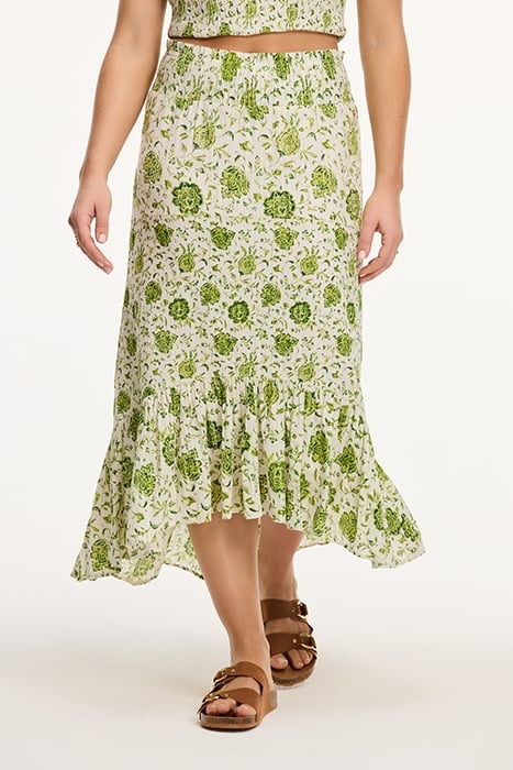 GIA SKIRT BOTANIC FLOWER GREEN BOTANIC PASSIFLORA 1