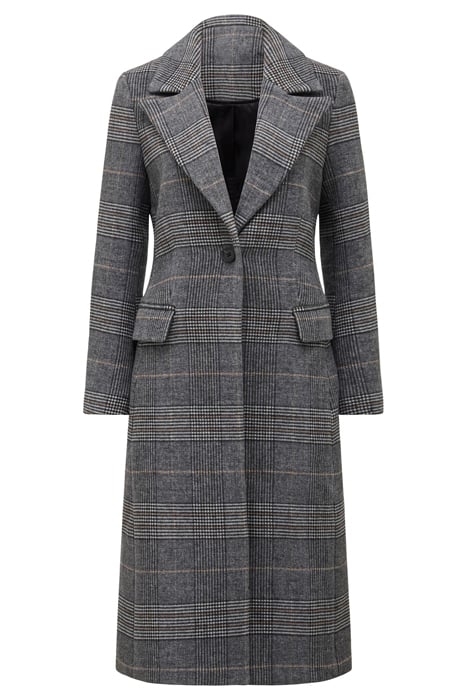 ARCHIE FITTED CHECK COAT GREY CHECK 3