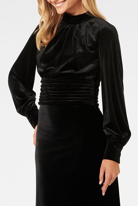 VIOLA VELVET KEYHOLE TOP BLACK 1