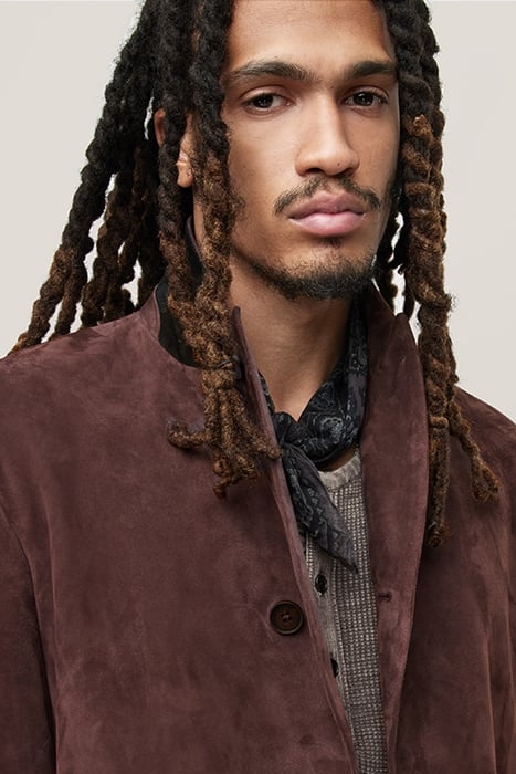 CUT AWAY JACKET WITH PEAK LAPEL PLUM WOOD 2