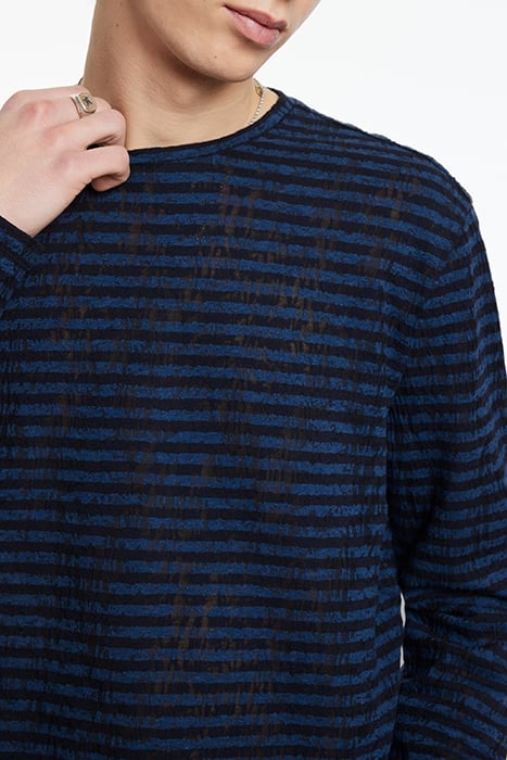 YADKIN REGULAR FIT LS CREW W/ JACQUARD S NAVY 3
