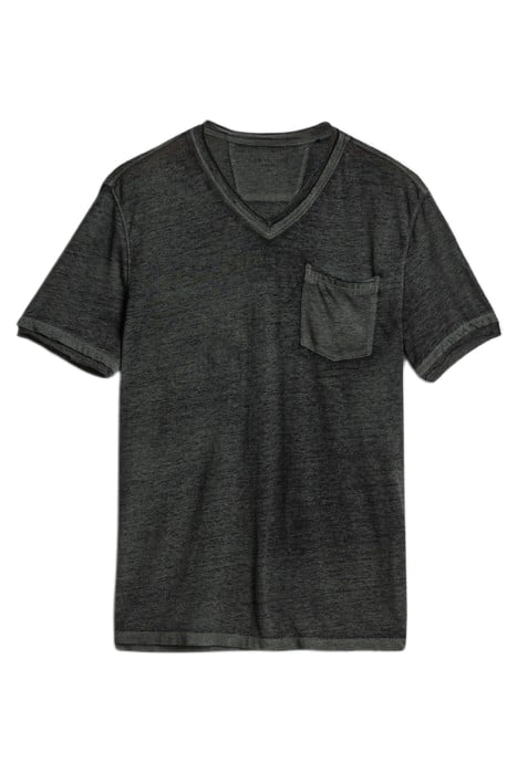 DAVIS SS BURNOUT V NECK WITH CHEST POCKE LIGHT OLIVE 2