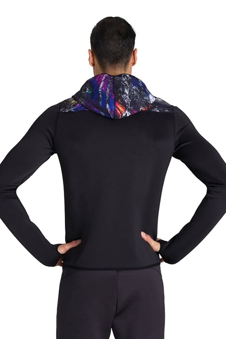 M HOODED SPACER REVERSIBLE F/Z JACKET BLACK-IRIDESCENT STRIP 7