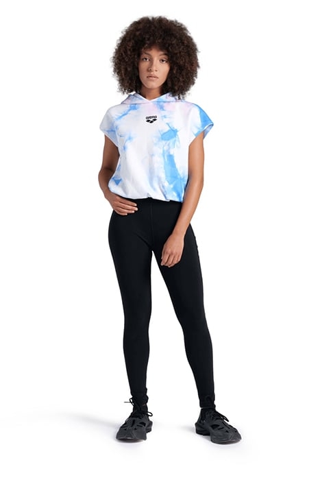 WOMEN'S HOODED SLEEVELESS SWEAT MPH CYAN MULTI TIE&DYE 3