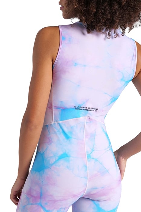 WOMEN'S FULL BODY SHORT LEG MPH CYAN MULTI TIE&DYE 5