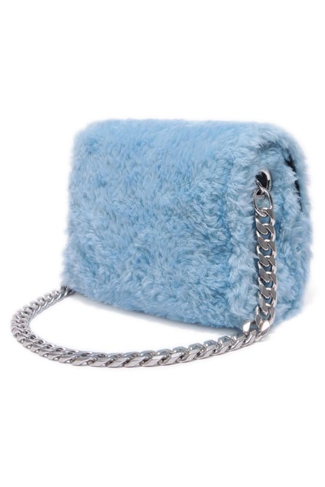 M LIGHT BLUE FUR SHOULDER BAG 2