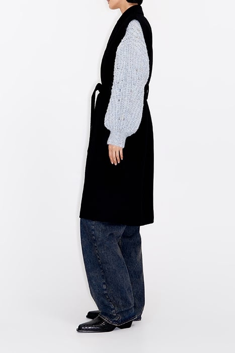 BLACK DOUBLE-FACE TAILORED VEST 4