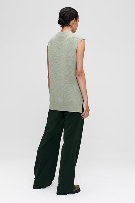 BIBA RIBBED SLEEVELESS TOP SAGE GREEN 3