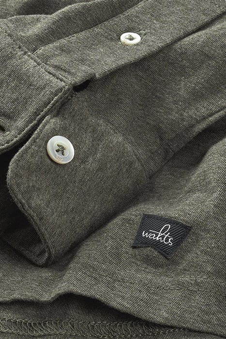 NORTON | TAILORED JERSEY POLOSHIRT ARMY GREEN MELANGE 2