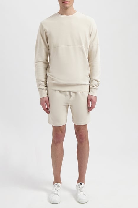 SULLIVAN | JERSEY PIQUÉ CREWNECK SWEATER WHITE SAND 1