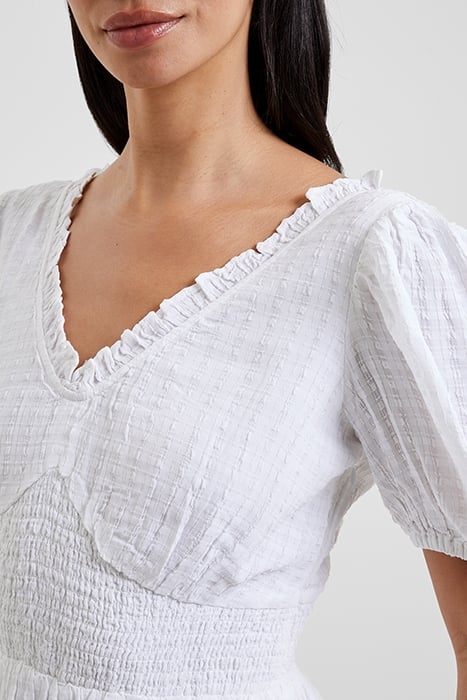 BIRCH PUFF SLEEVE DRESS WHITE 4