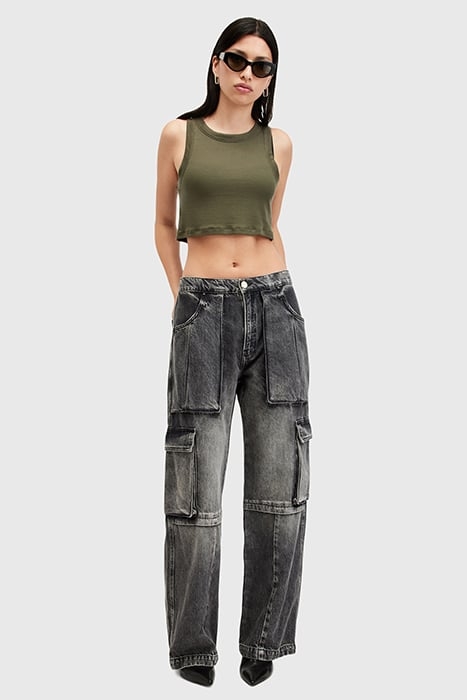 RINA CROPPED TANK TARMAC GREEN 3