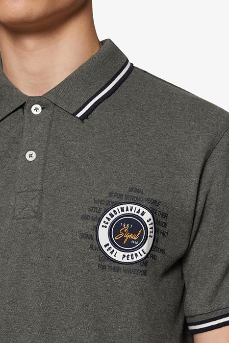 LUCASSI BADGE POLO FULL GREEN MELANGE 6