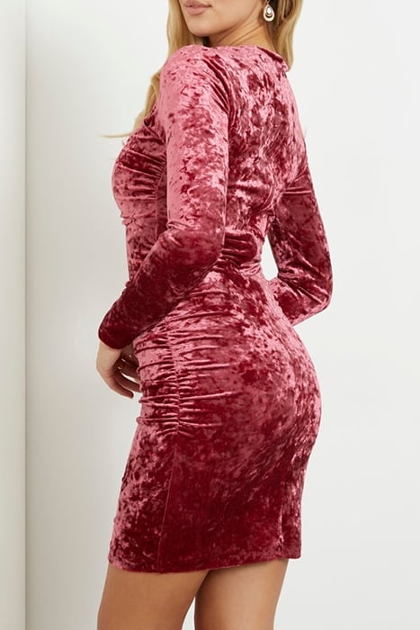 LS TESS VELVET DRESS TAHITI RED 2