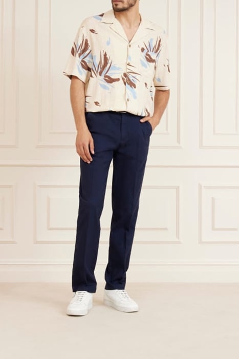 BILLY BOWLING SHIRT BROWN BLUE CASUAL ABSTRACT 3