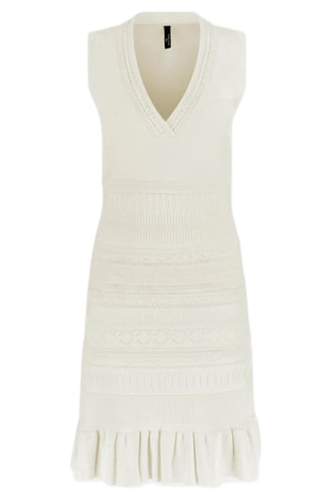 SYRIA SL V NECK DRES PALE PEARL 3
