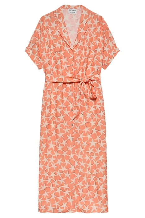 RESORT COLLAR BLOUSE DRESS PAPAYA 1