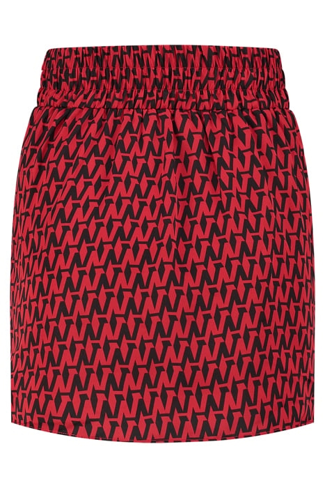 ANKARA PRINTED SKIRT RACING RED 2